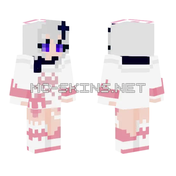 Genshin Impact Paimon Minecraft skin, front and back