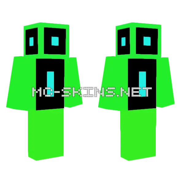 Geometry Dash Monster Minecraft skin, front and back