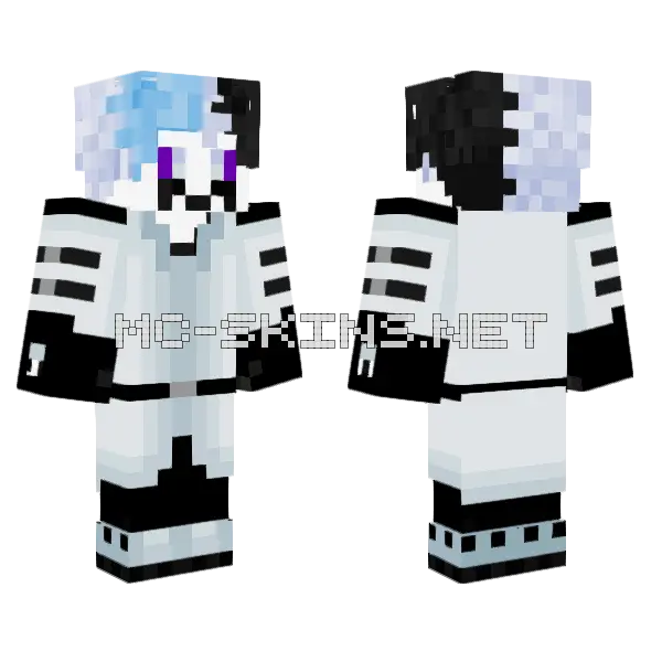 Gh0ster Pin V2 Minecraft skin, front and back