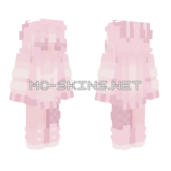 Ghost Bunny Minecraft skin, front and back