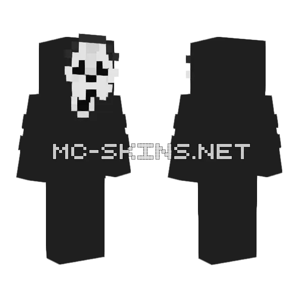 Ghost Face Scream Minecraft skin, front and back