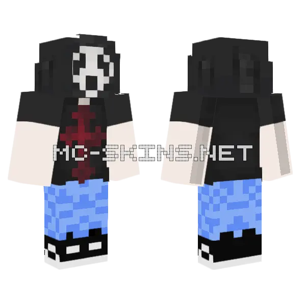 Ghost Face Y2K Minecraft skin, front and back