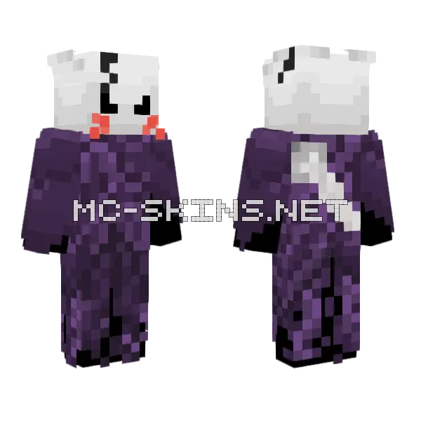Ghost Hollow Knight OC Minecraft skin, front and back