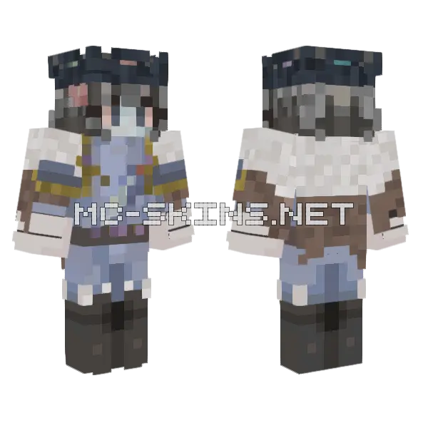 Ghost Of The Arctic Minecraft skin, front and back