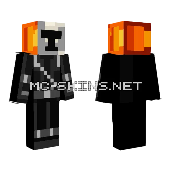 Ghost Rider Minecraft skin, front and back