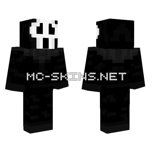 Ghostface DBD Minecraft skin, front and back