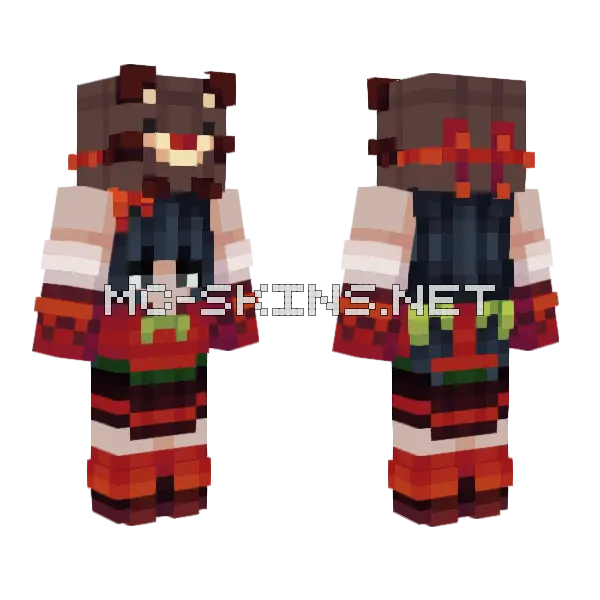Ghostiefruit Red Team Biome Battle Minecraft skin, front and back