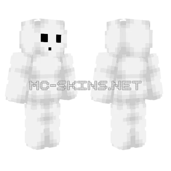 Ghostly Ghost Minecraft skin, front and back
