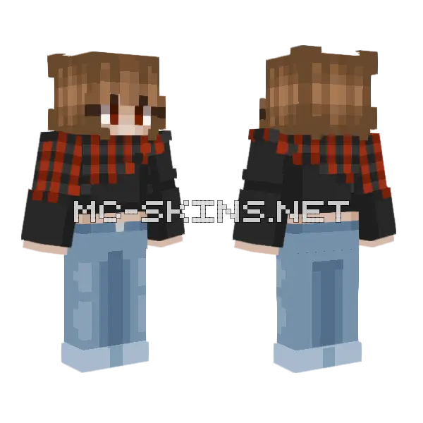 Gianna With Flannel Poncho Minecraft skin, front and back