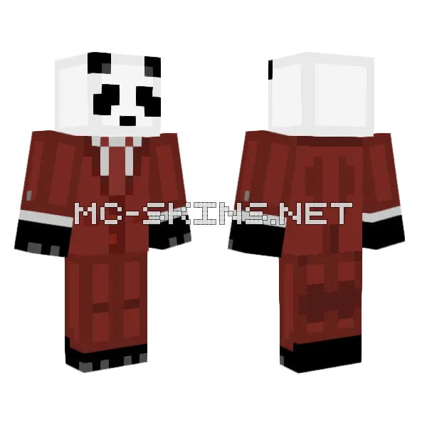Giant Panda Red Suit Minecraft skin, front and back
