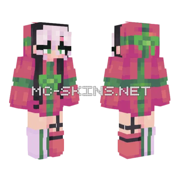 Gift Wrapped Minecraft skin, front and back