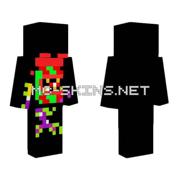 Gifted Wrapped Chomper Pixel Art Minecraft skin, front and back