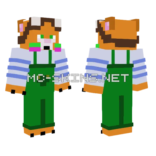 Ginger Cat Minecraft skin, front and back