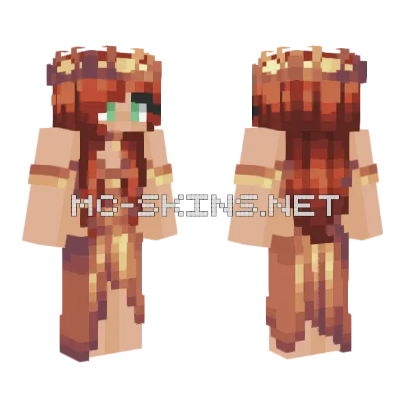 Ginger Golden Crown Minecraft skin, front and back