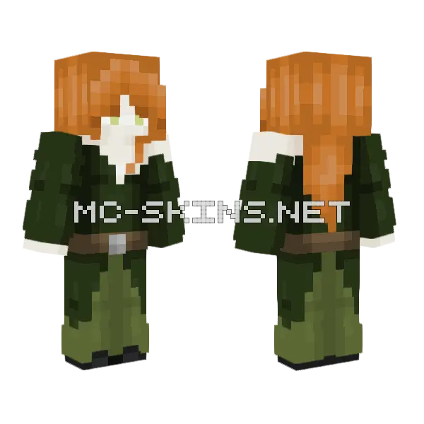 Ginger Hair Minecraft skin, front and back