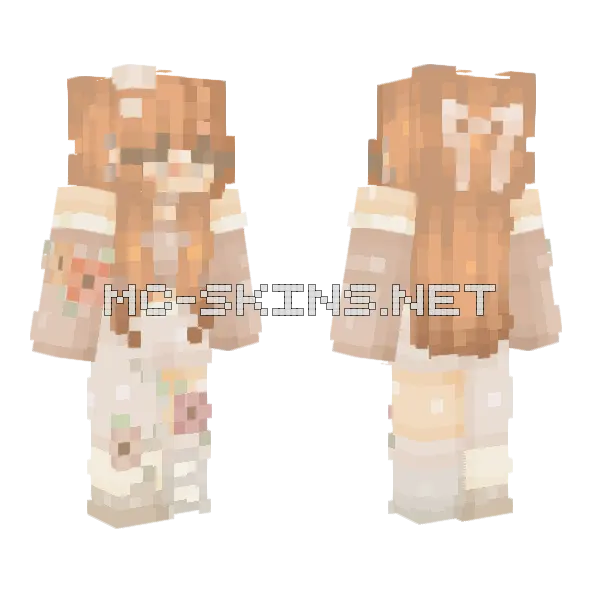 Ginger Hair Girl Minecraft skin, front and back
