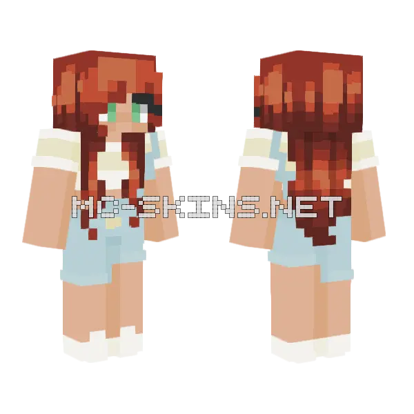 Ginger Overalls Minecraft skin, front and back