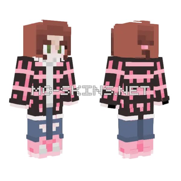 Gingerbread Flannel Outfit, front and back