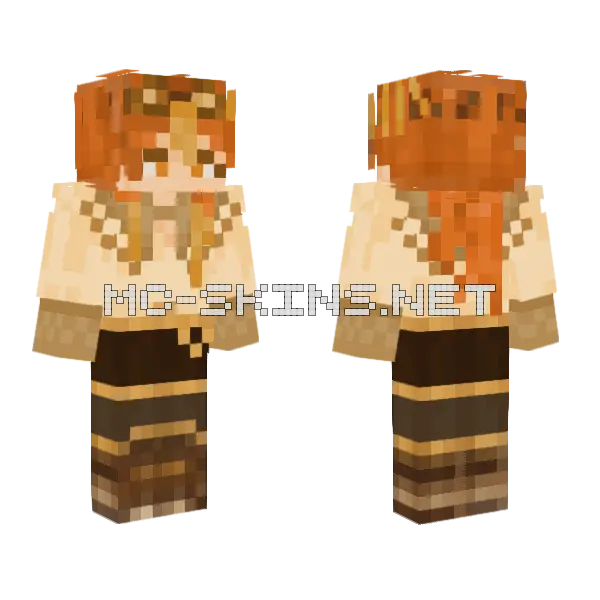 Gingerbread Girl Minecraft skin, front and back