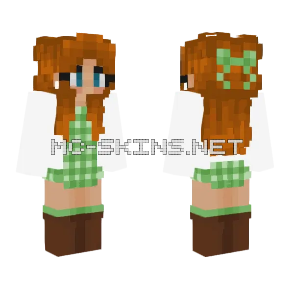 Gingerbread Girl Minecraft skin, front and back