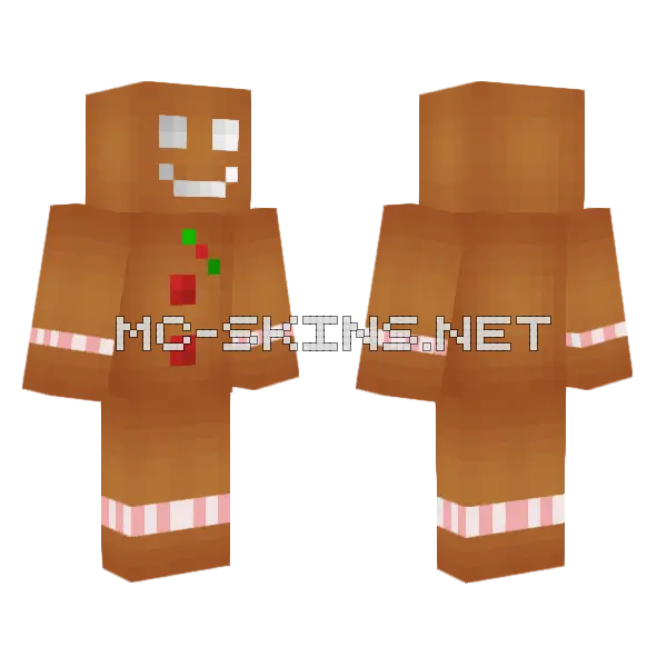 Gingey Bread Man Minecraft skin, front and back