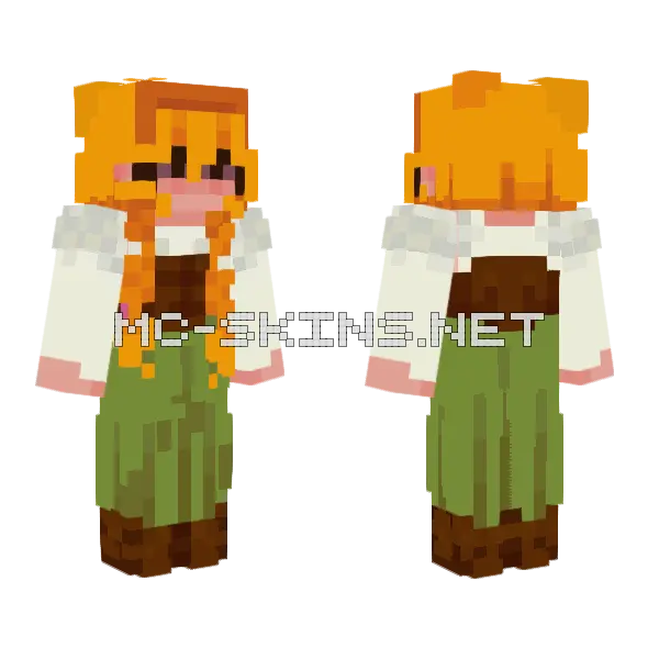 Girl 1600 Minecraft skin, front and back