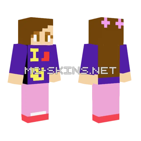 Girl Fan Of Cheese Minecraft skin, front and back
