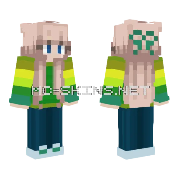 Girl Green Minecraft skin, front and back