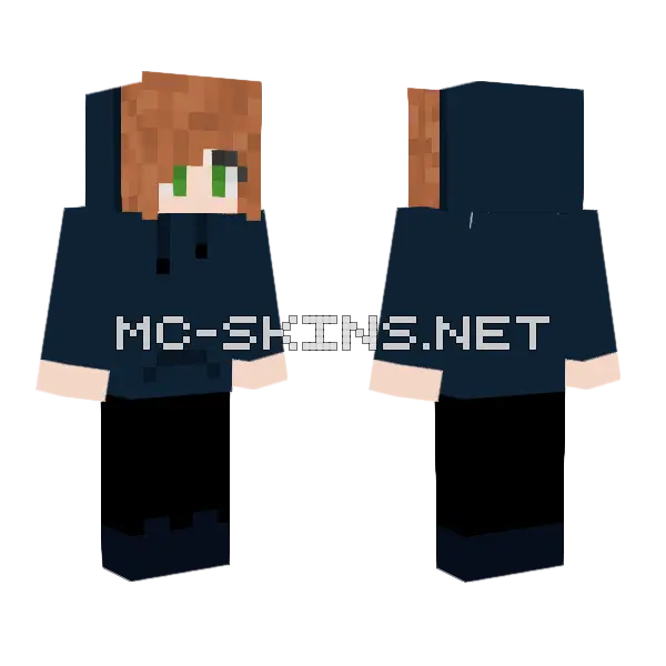 Girl In A Hoodie Minecraft skin, front and back