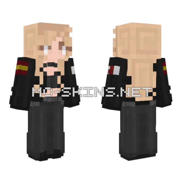 Girl In Black Hoodie Minecraft skin, front and back
