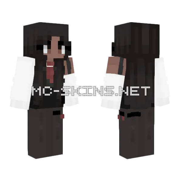 Girl In Black Suit Minecraft skin, front and back