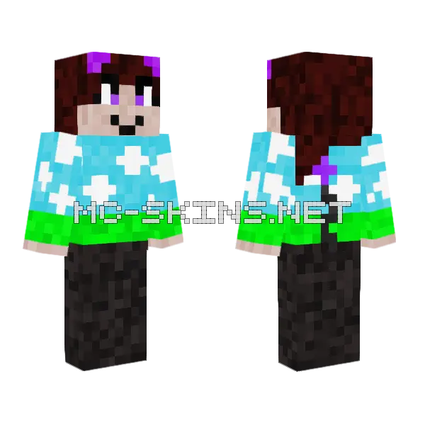 Girl in Blue Pajamas, front and back