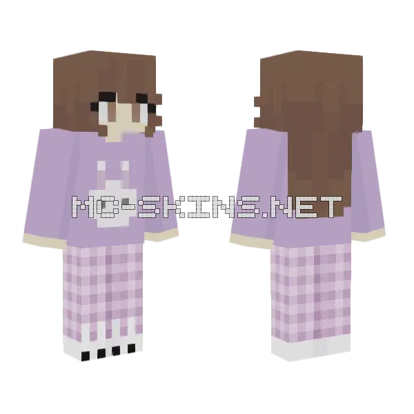 Girl In Pajamas Minecraft skin, front and back
