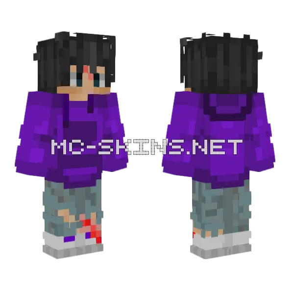 Girl In Purple Outfit Minecraft skin, front and back