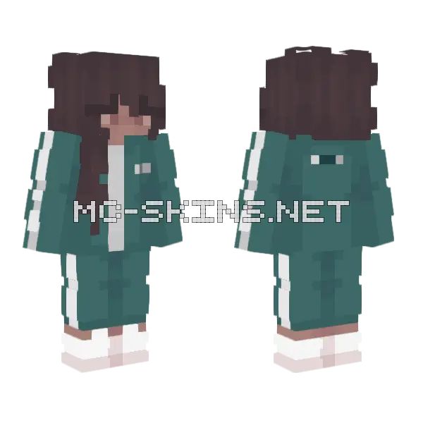 Girl In Squid Games Minecraft skin, front and back