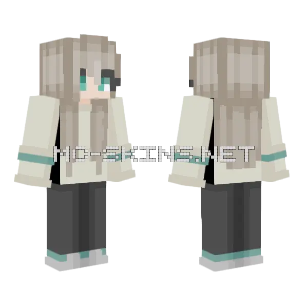 Girl In White Sweater Minecraft skin, front and back