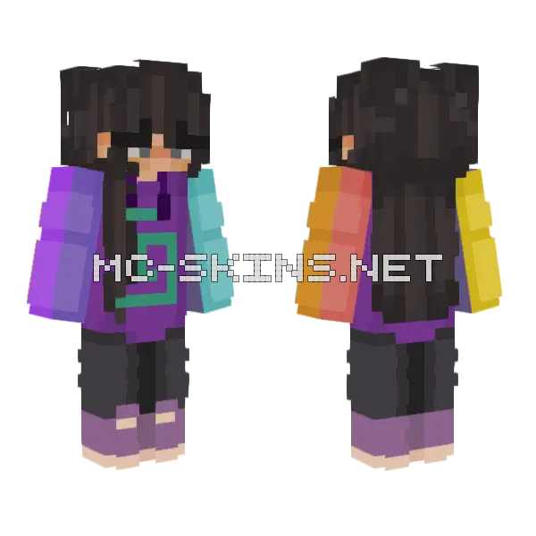Girl Karl Minecraft skin, front and back