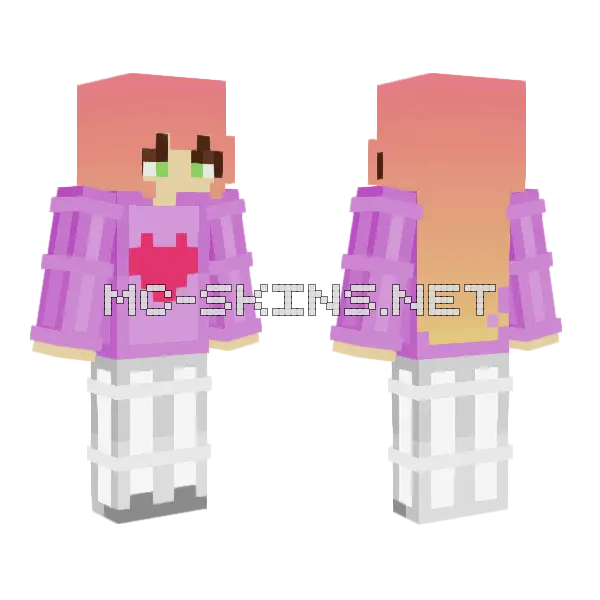 Girl Power Minecraft skin, front and back