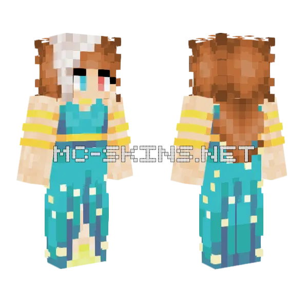 Girl Princess Minecraft skin, front and back
