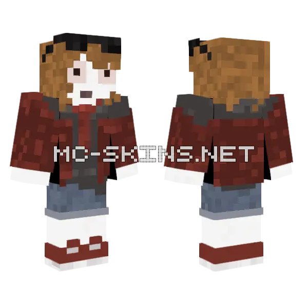 Girl Red Eyes Minecraft skin, front and back