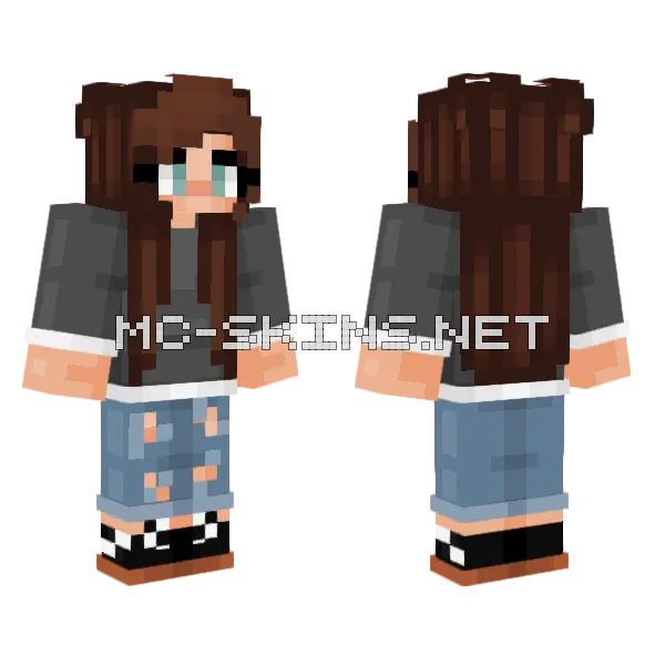 Girl Skin Trendy Minecraft skin, front and back