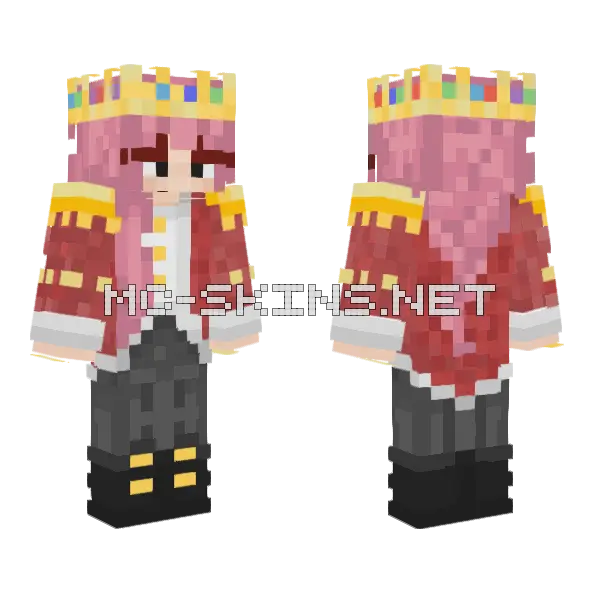 Girl Technoblade Minecraft skin, front and back