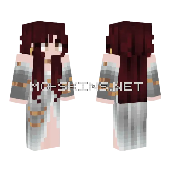 Girl White Dress Minecraft skin, front and back