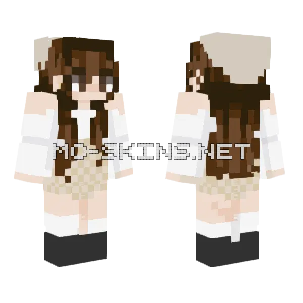 Girl With Beanie Minecraft skin, front and back