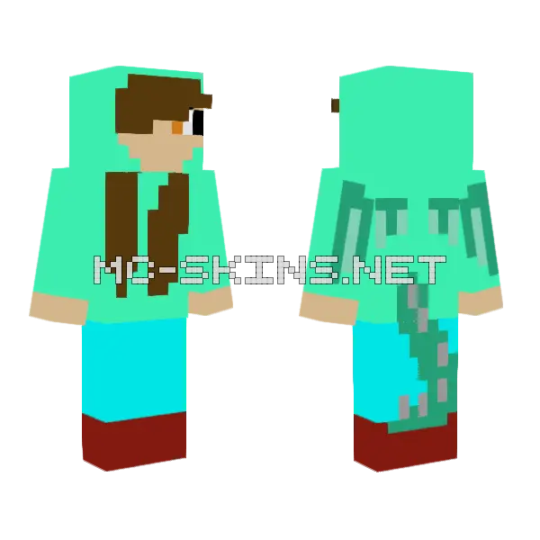 Girl With Dragon Hoodie Minecraft skin, front and back