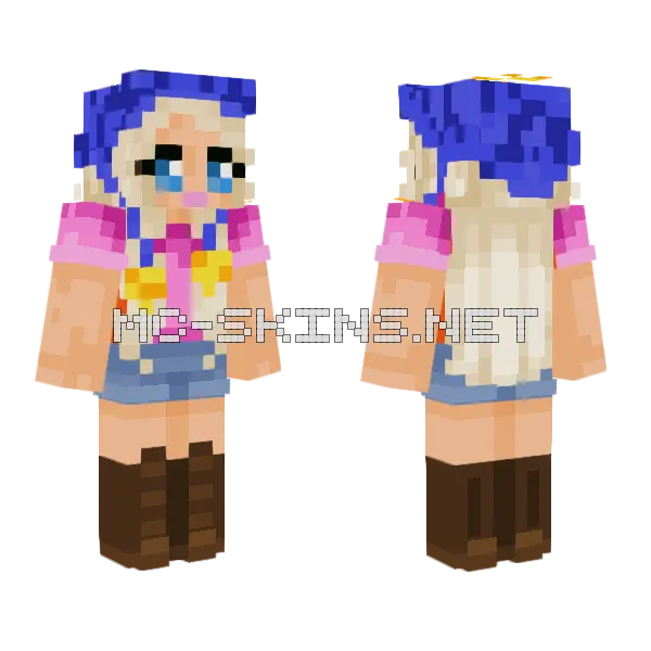 Girl With Hat Minecraft skin, front and back