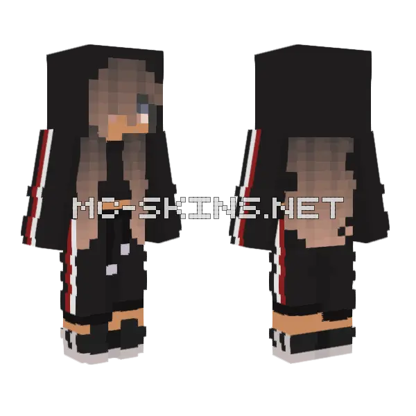 Girl With Hood Minecraft skin, front and back