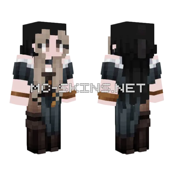 Girl With Horns Minecraft skin, front and back