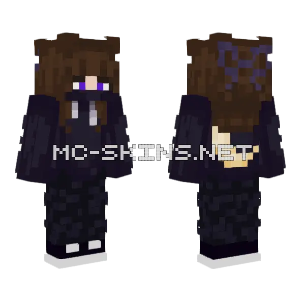 Girl With Moon Minecraft skin, front and back