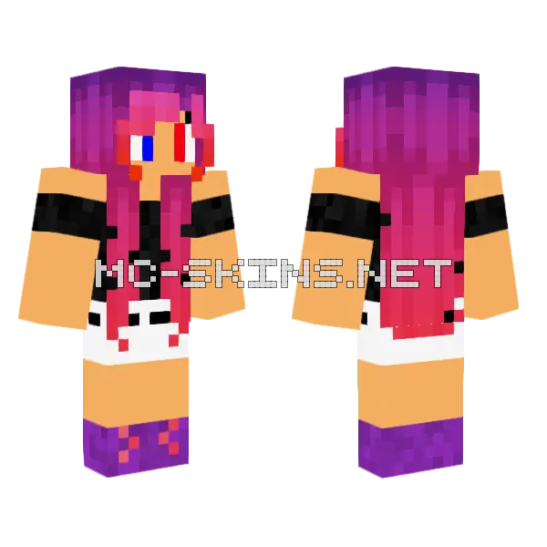 Girl With Pink Hair Minecraft skin, front and back